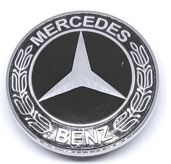 FLAT BONNET BADGE - BLACK & SILVER WHEAT